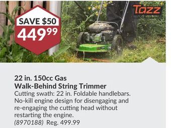 Princess Auto 22 in. 150cc gas walk-behind string trimmer offer