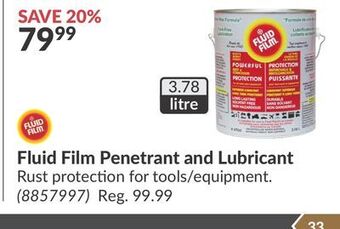 Princess Auto Fluid film penetrant and lubricant offer