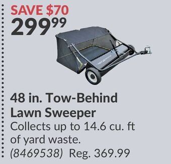 Princess Auto 48 in. tow-behind lawn sweeper offer