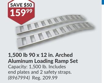 Princess Auto 90 x 12 in. arched aluminum loading ramp set offer