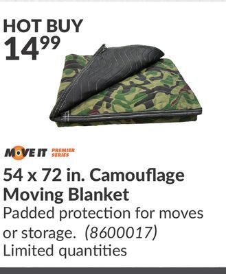 Princess Auto 54 x 72 in. camouflage moving blanket offer