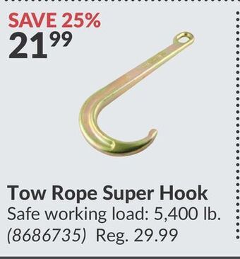 Princess Auto Tow rope super hook offer