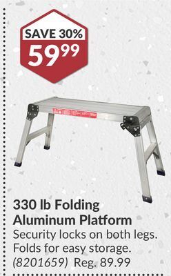 Princess Auto 330 lb folding aluminum platform offer