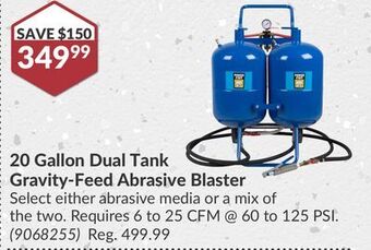 Princess Auto 20 gallon dual tank gravity-feed abrasive blaster offer
