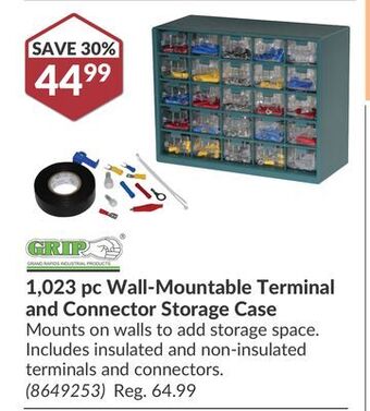 Princess Auto Grip 1,023 pc wall-mountable terminal and connector storage case offer