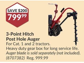Princess Auto 3-point hitch post hole auger offer