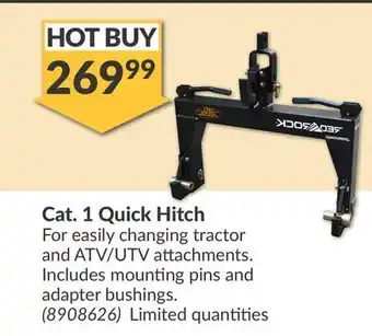 Princess Auto Cat. 1 quick hitch for easily changing offer