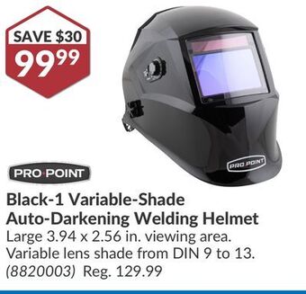 Princess Auto Black-1 variable-shade auto-darkening welding helmet offer