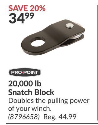 Princess Auto 20, 000 lb snatch block offer