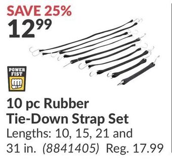 Princess Auto 10 pc rubber tie-down strap set offer