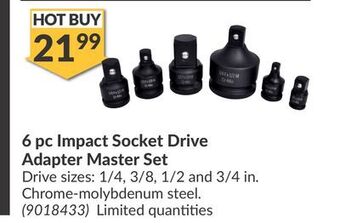 Princess Auto 6 pc impact socket drive adapter master set offer