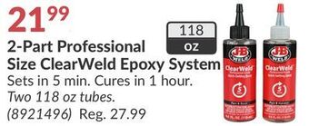 Princess Auto 2-part professional size clearweld epoxy system offer
