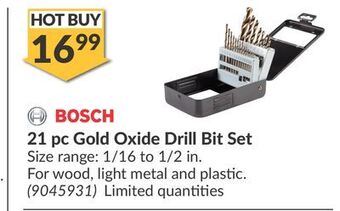 Princess Auto 21 pc gold oxide drill bit set offer