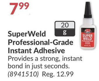 Princess Auto Superweld professional-grade instant adhesive offer