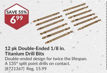 Princess Auto 12 pk double-ended 1/8 in. titanium drill bits offer