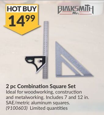 Princess Auto 2 pc combination square set offer