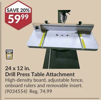 Princess Auto 24 x 12 in. drill press table attachment offer