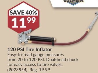 Princess Auto 120 psi tire inflator offer