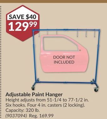 Princess Auto Adjustable paint hanger offer