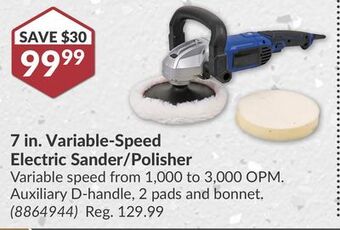 Princess Auto 7 in. variable-speed electric sander/polisher offer