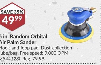 Princess Auto 6 in. random orbital air palm sander offer