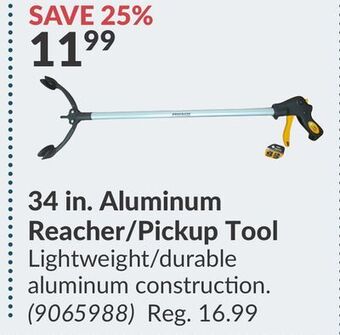 Princess Auto 34 in. aluminum reacher/pickup tool offer