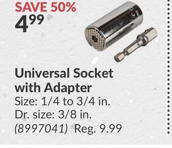 Princess Auto Universal socket with adapter offer