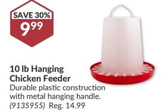 Princess Auto 10 lb hanging chicken feeder offer