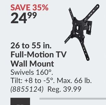 Princess Auto 26 to 55 in. full-motion tv wall mount offer