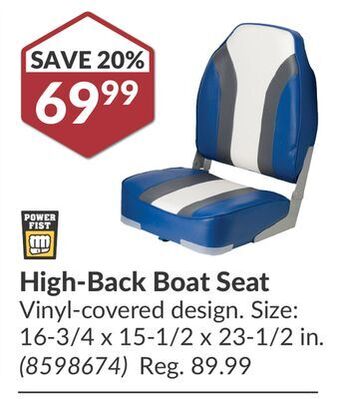 Princess Auto High-back boat seat offer