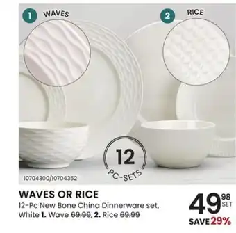 Stokes Waves or rice 12-pc new bone china dinnerware set offer