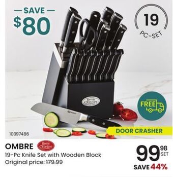 Stokes Ombre 19-pc knife set with wooden block offer