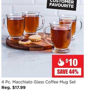 Kitchen Stuff Plus 4 pc. macchiato glass coffee mug set offer