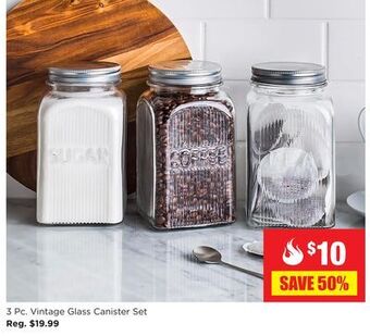 Kitchen Stuff Plus 3 pc. vintage glass canister set offer