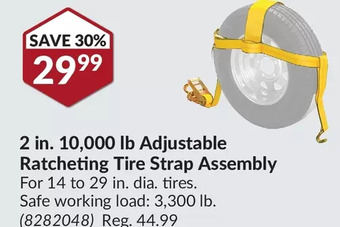 Princess Auto 2 in. 10,000 lb adjustable ratcheting tire strap assembly offer