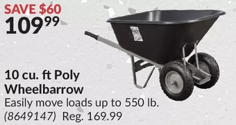 Princess Auto Power fist 10 cu. ft. poly wheelbarrow offer