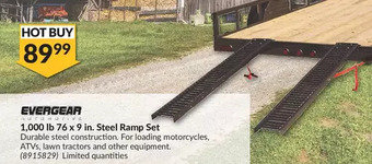 Princess Auto Evergear 1,000 lb 76 x 9 in. steel ramp set offer