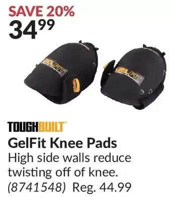 Princess Auto Toughbuilt gelfit knee pads offer