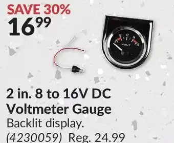 Princess Auto Power fist 2 in. 8 to 16v dc voltmeter gauge offer