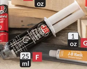Princess Auto Plasticbonder black adhesive syringe two-part urethane adhesive offer