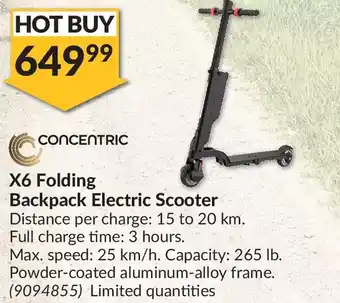 Princess Auto Concentric x6 folding backpack electric scooter offer