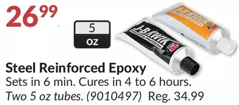 Princess Auto Steel reinforced epoxy offer