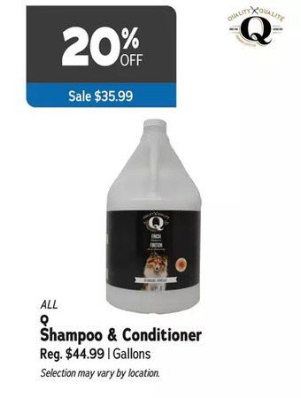 Ren’s Pets Depot Q shampoo & conditioner offer