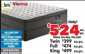 Surplus Furniture Vienna queen mattress set offer