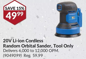 Princess Auto Power fist 20v li-ion cordless random orbital sander, tool only offer