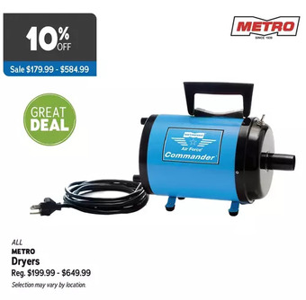 Ren’s Pets Depot Metro dryers offer