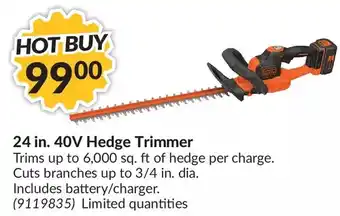 Princess Auto Black+decker 24 in. 40 v hedge trimmer offer