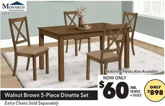 Surplus Furniture Walnut brown 5-piece dinette offer