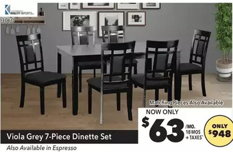 Surplus Furniture Viola grey 7-piece dinette set offer
