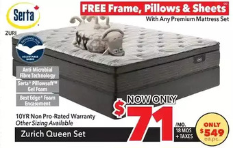 Surplus Furniture Zurich queen mattress set offer